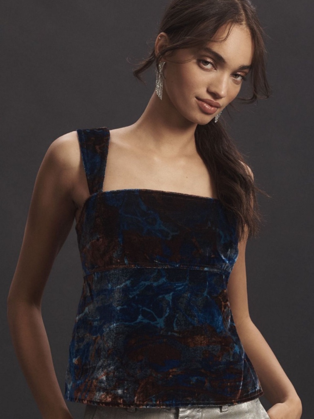 Pilcro Velvet Flyaway Top
